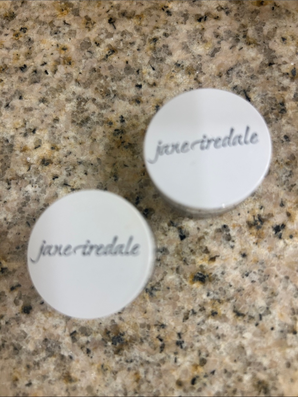 jane iredale 2-Super Cute Mini Clear Plastic Containers W/White Easy Open Lid